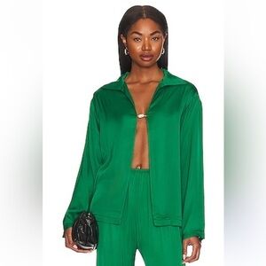 DONNI. Silky Baroque Pearl Top in Ivy